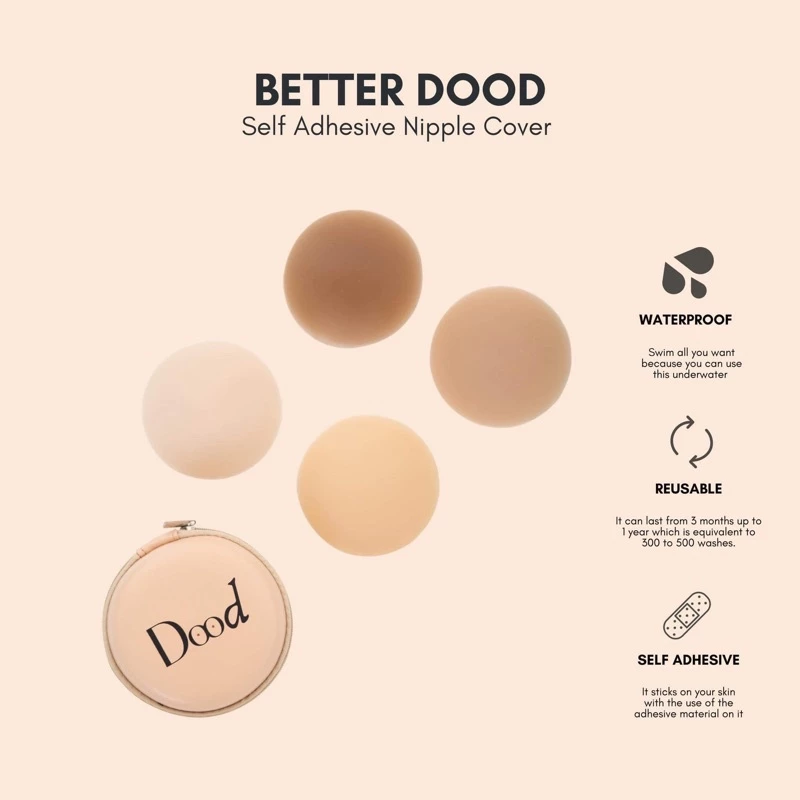 DOOD Adhesive Nipple Cover | REUSABLE WATERPROOF SWEATPROOF HYPOALLERGENIC