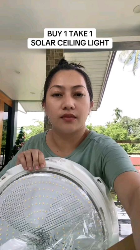 Solar LED Ceiling Light Buy 1 Take 1 Waterproof with Remote #SolarLight #LEDLight #CeilingLight #Waterproof #RemoteControl #Buy1Take1 #IndoorLight