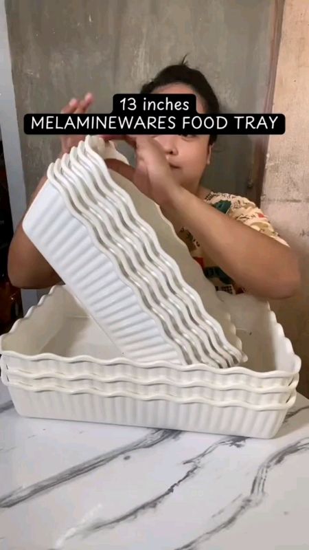 Melawares Ivory 3pcs 10inch  Rectangular Server Set#Serverset #melawares#rectangularserver#Melawareivory#dishserver#freecoins#foodtray#rectangulartray