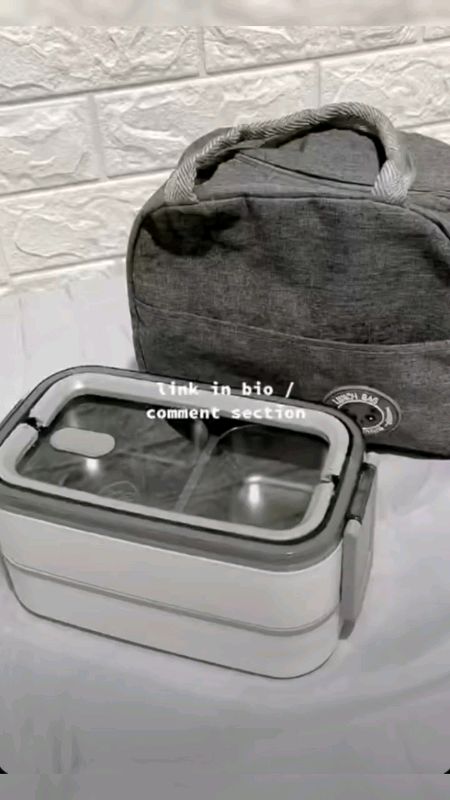 Double layer stainless steel insulation lunch box seal microwave students lunch box lunch bag #lunchbox #lunchbag l #FreeCoinsInShopeeVideo