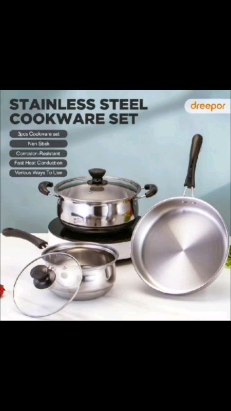 ?? Dreepor 3Pcs Non Stick Pan Cookware Set Frying Pan Induction Wok Soup Pot Suitable For All Stove #MasMuraSaShopee #FreeCoinsInShopeeVideo