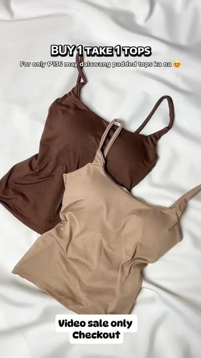 buy 1 take 1 padded top #FreeCoinsInShoppeeVideo #Outfit #paddedtop #tops
