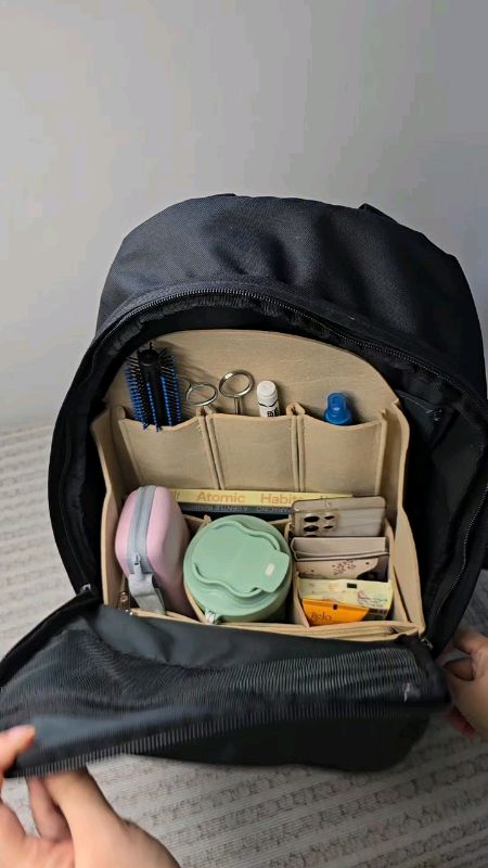 #bag #bagpack #organizer #Insert #storage #multipockets #students #travel #school #FreeCoinsInShopeeVideo #MasMuraSaShopee #orangebasket