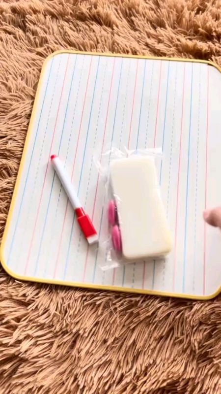 #doublesided #whiteboard #portable #kids #educational #children #teaching #lines #threesection #pentelpen #eraser #MasMuraSaShopee