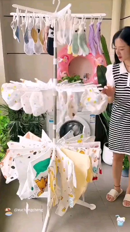Baby Foldable Drying Rack Children Clothes Rack Sampayan Clothes Drying Rack With Stocking Clips#fyp #hugotsashoppee #buynow