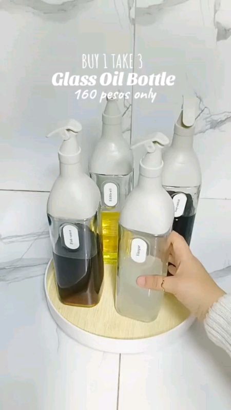 【BUY 1 TAKE 3】Glass Oil Pot Leak-Proof Seasoning Oil Bottle Soy Sauce Vinegar Japanese Oil Bottle #oilbottleglasspot #seasoningoilbottle