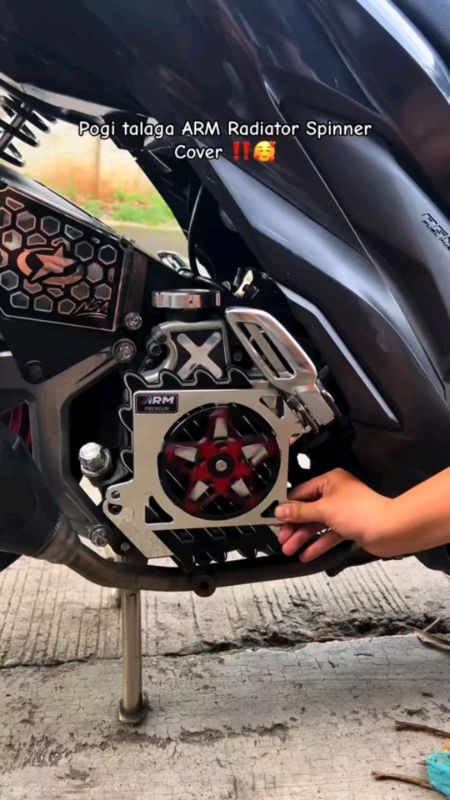 ARM CNC RADIATOR COVER for CLICK, ADV, PCX..Click 🛒for details✨#armradiatorcover #click #adv #pcx #Star #spinner #cnc #motorcycleaccessories