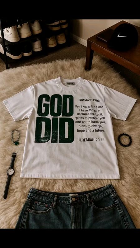 GOD DID T-SHIRT Original High Quality 100% Cotton Street wear Round Neck Unisex #masmurasashoppe #freecoinsshoppe #viral