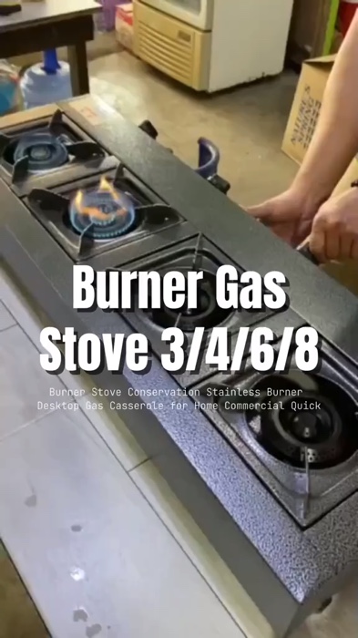 #HugotSaShopee Burner Gas Stove 3/4/6/8 Burner Stove Conservation Stainless Burner Desktop Gas Casserole for Home Commercial Quick