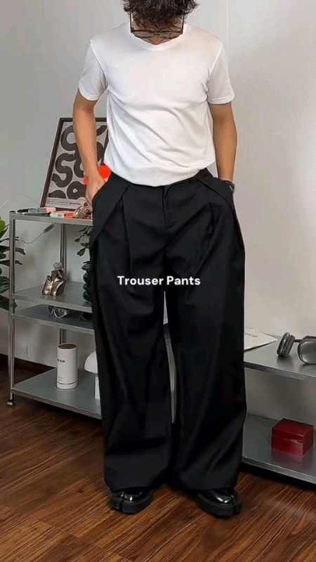 Check out Plain straight suit pants for men baggy wide-leg loose korean style casual simple clean fit pants #MasMuraSaShopee #FreeCoinsInShopeeVideo