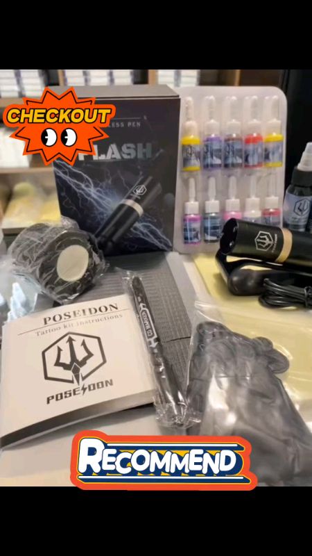 Rocket Tattoo Machine Pull Set Complete Kit Wireless Pen Type #tattoopenkit #wireless #tattoomachine #trends #fyp #tattoo