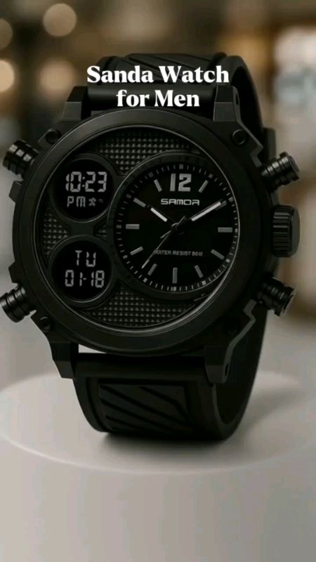 Sanda watch model 3002 dual display waterproof