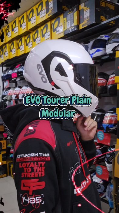 EVO Tourer Plain Modular Dual Visor Helmet Motorcycle with Free Clear Lens