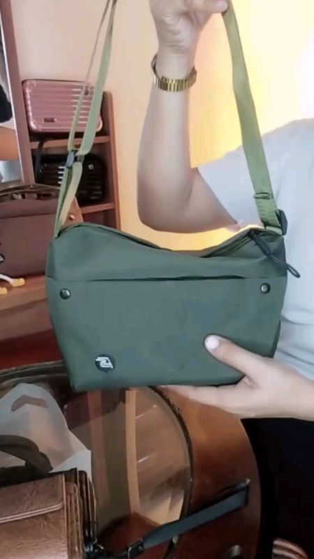 Mumu 5048 Unisex EarthTone Color Daily Minimalist Multi Compartment Canvas Crossbody & Shoulder Bags