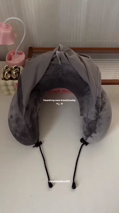 U-Shaped Pillow with Memory Foam Hooded Outdoor Travel Airplane Pillow#detachable#pillowfoam#ushapedpillow#bestseller#MasMuraSaShopee#shopeediscount