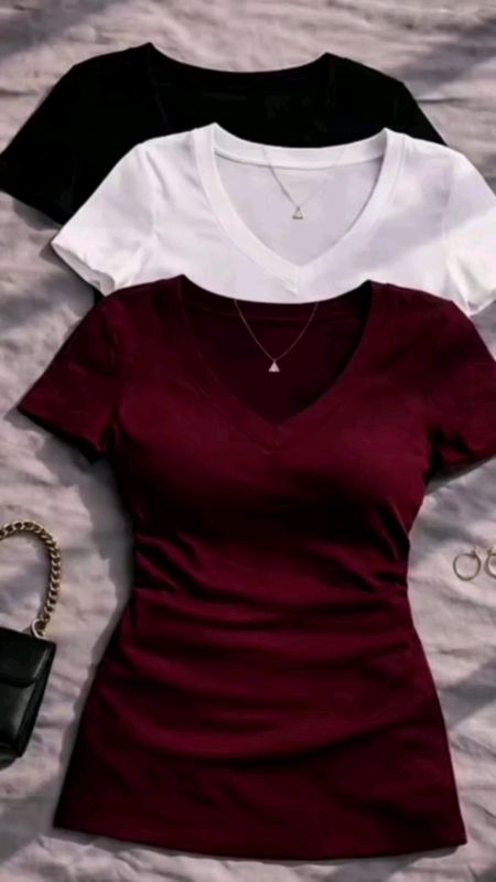 BUY 1 Take 2 (3PCS) Leisure Simple Trend Tops T Shirt For Women#FreeCoinsInShopeeVide#MasMuraSaShope#Fyp