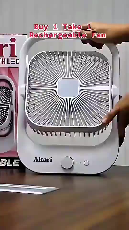 with jenviedelamen Akari BUY 1 TAKE 1 Rechargeable Square Fan with Led Light (ARF-8018)