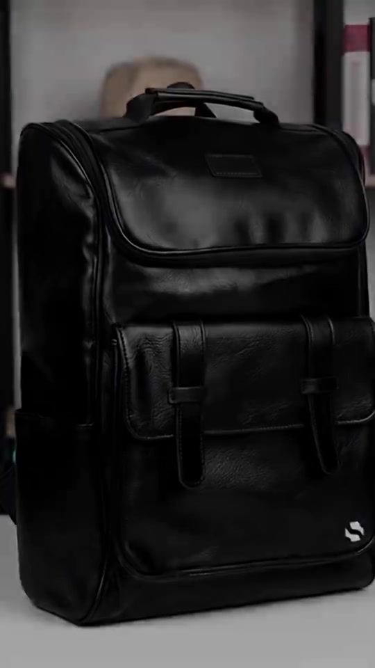 Leather backpack for men and women
