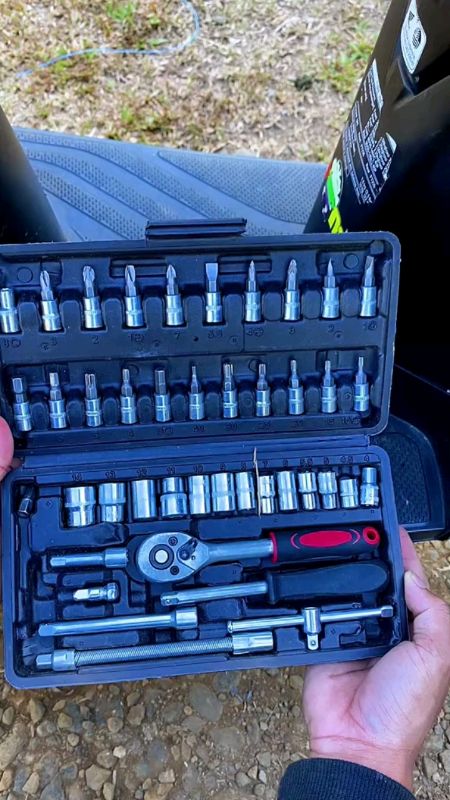 46pcs/set Tool Box Car Motorcycle Repair Set Hand Tools Home Service motor DIY Kit