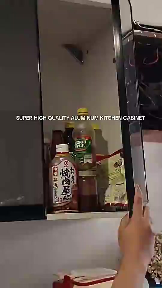 Aluminum Kitchen Cabinet Wall Anti Termite Glass Pantry Cabinet Hanging Cabinet For Kitchen Storage