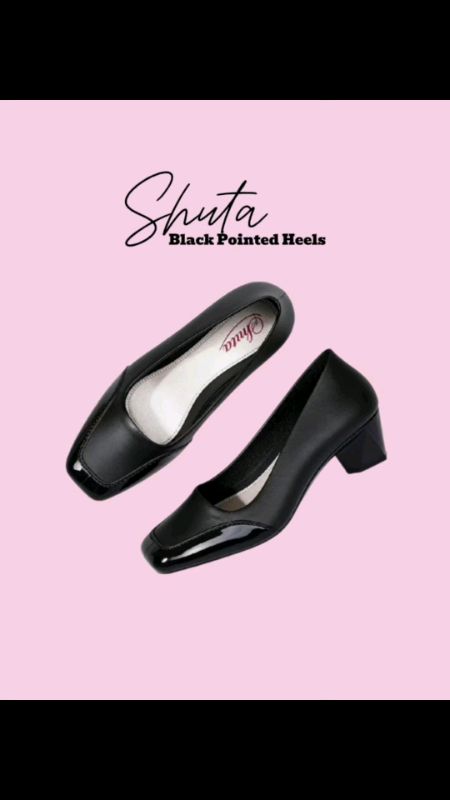 SHUTA Black Pointed Heels #shuta #rubbershoes #schoolshoes #blackshoes #fyp #trending