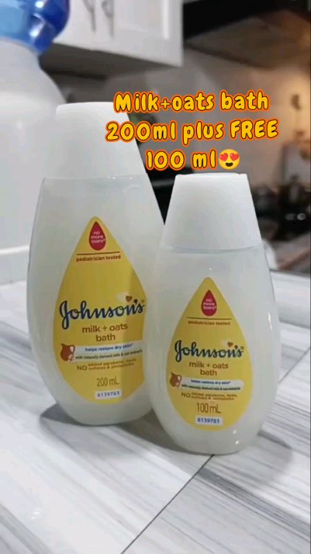 Johnsons milk+oath bath 200ml+ FREE 100ml🌷 #Johnsonsbabybath #johnsons #affordable