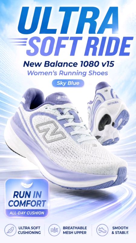 💙 Premium comfort in every step! ☁️👟 #TrendsTahin #NewBalancePH #1080v15 #RunningShoes #WomensRunning #BudolFinds #fitnessph