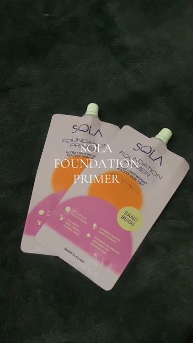 ￼Sola Tinted Foundation Primer 7ml with SPF50 PA+++ - Light Beige & Sand Beige Shades #sola
