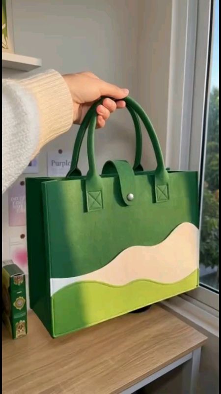 Fashionable Felt Bag Canvas Tote Bag Shoulder Bag Large Capacity #MasMuraSaShopee #HugotSaShopee #FreeCoinsInShopeeVideo