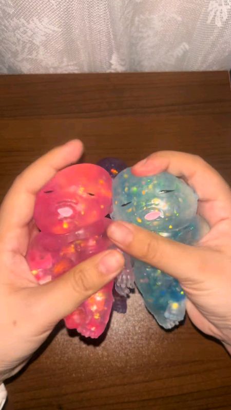 Ugly and Cute Squishy Baby Glitter Natasha Stress Relief NeeDoh Black Baby Decor Toy
