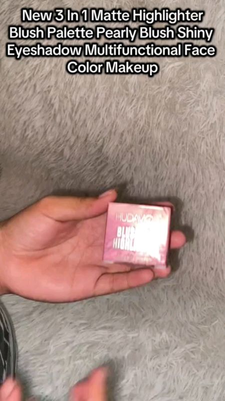 3 in 1 Matte Highlighter Blush Palette Pearly Blush Shiny Eyeshadow Multifunctional Face Blush #viralvideo #fyp #FreeCoinsInShopeeVideo