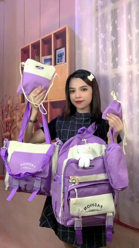 5in1 Cute Backpack Fashion Backpack Handbag For Women School Bag Study Travel COD#