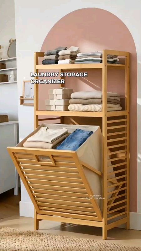 #bamboofurniture #laundrybasket #fyp #giftideas #minimalist #bathroomdecor #storagerack #clothesrack #laundryorganizer #organizer #cabinet #hamper