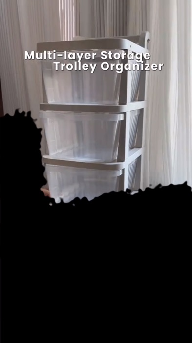 2/3/4-Tier Mobile Storage Cabinet with Transparent Drawers Plastic Trolley Storage Rack Rolling Cart#MasMuraSaShopee #ShopeeQualiVideos