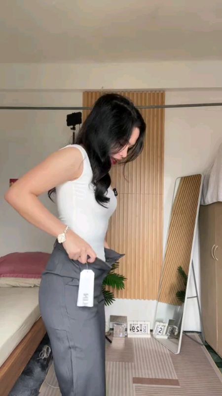 Wide Leg Trousers For Women High Waist Suit Pants Slimming Vertical Leg Trousers #Trouser #Pants #Women