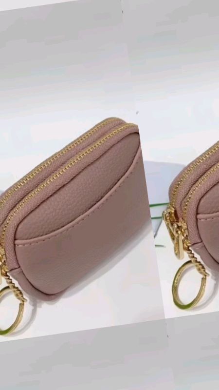 HANKE Dual Zipper Cute Mini Coin Purse with Keyring Unisex Purse Wallet #wallet #budol