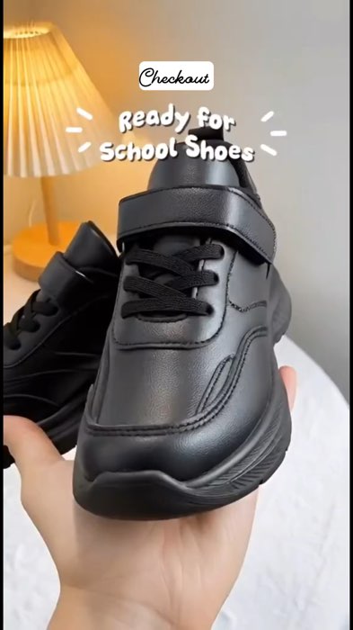 ￼Kids sports shoes black student running shoes dirt resistant anti slip wear-resistant kids shoes#sportshoes#kids #masmurasaahopee #buyna #fyp