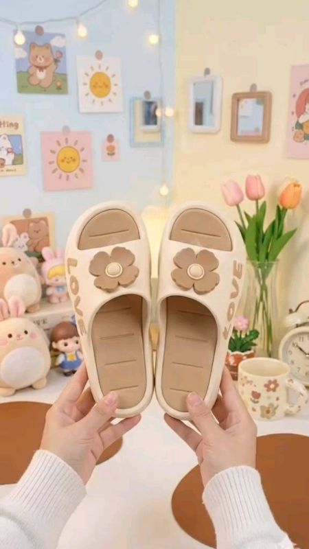 High Slippes for Women Summer Outdoor Girls Thick Sole Sandals Footwear Flipflop Walking Shoes Brown#FreeCoinsInShope #trending #Fyp