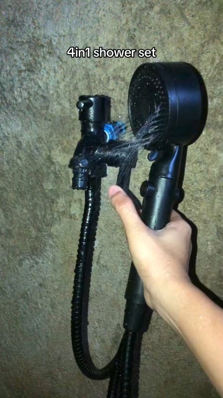 4 IN 1 Shower Set With Faucet 5 Modes High Pressure Shower Spray Portable Shower With Hose