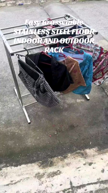 Stainless Steel Towel Rack Balcony Drying Rack Foldable Laundry Rack Stand Clothes Rack
