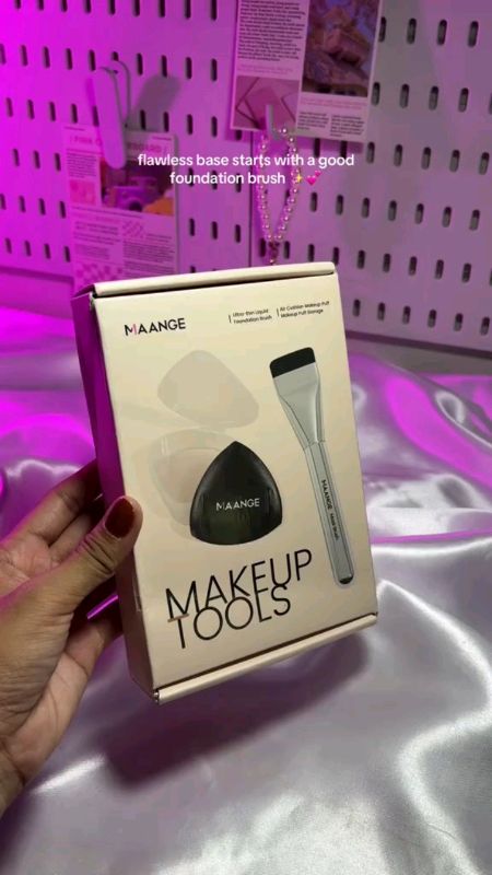 MAANGE Ultra-Thin Foundation Brush Dedicated Flat Cosmestic Brush Foundation Makeup Combination #foundationbrush #ultrathinbrush #maange