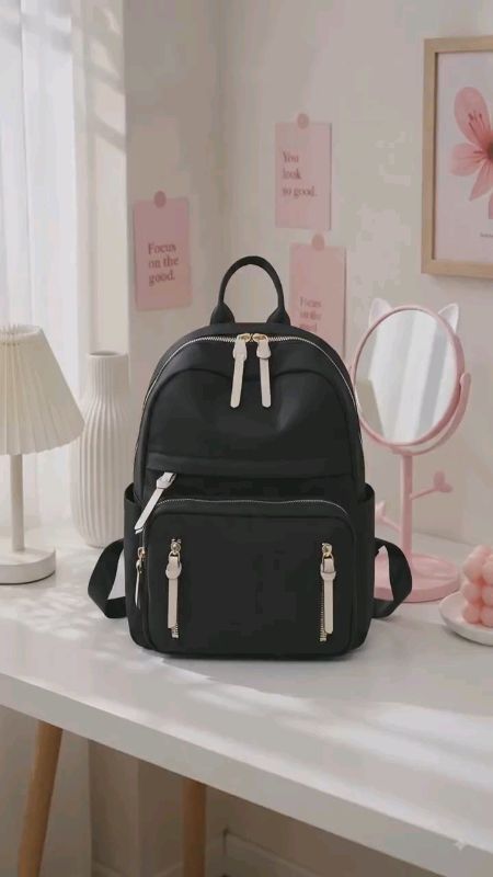 Mumu 6028 Korean Simple Student BackPack Cute College Plain Color Bag For Women #FreeCoinsInShopeeVideo