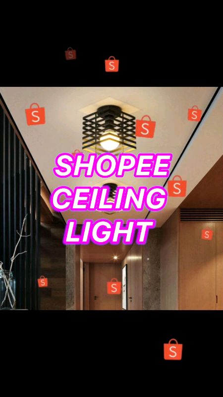 Ceiling light retro creative wrought iron chandelier square pendant light living room #FreeCoinsInShopeeVideo #MasMuraSaShopee #trending #viral #fyp