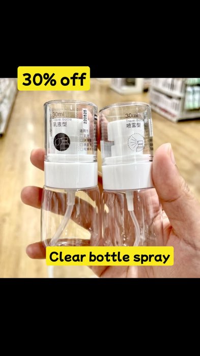 Clear bottle spray #bottle #spray #travel #toiletries #beauty