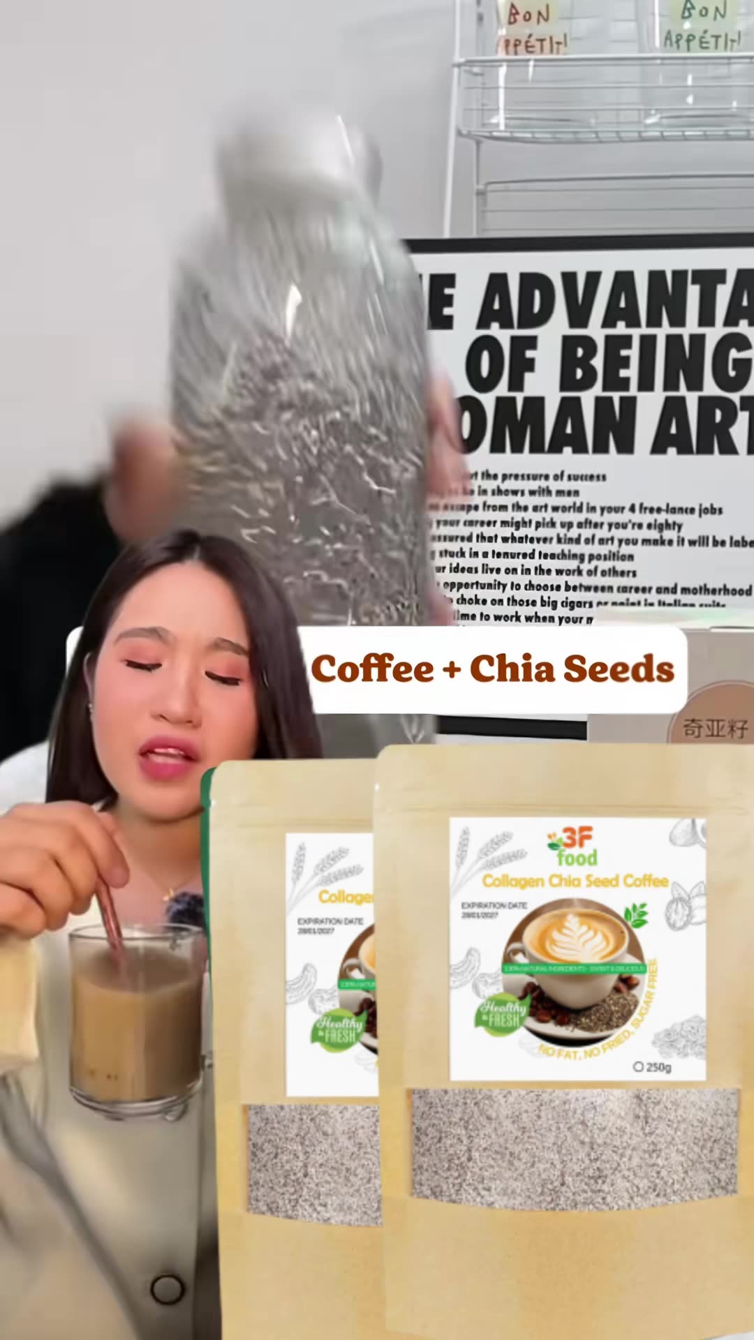 Buy 1 Get 1 | 3FFOOD Collagen Chia Coffee Ene...