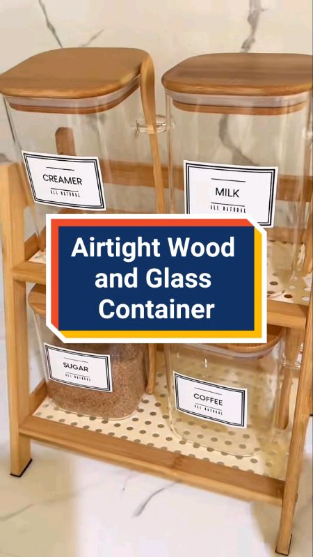 Airtight Wood and Glass Container #Home #homebuddies #FreeCoinsInShopeeVideo #MasMuraSaShopee #viral #container #teamkahoy #musthave #trending #reco
