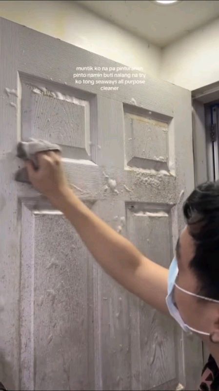 There is no need to brush or soak, just remove dirt from walls, appliances, bathrooms. #multipurposecleaner #seaways #housecleaning #wallcleaning