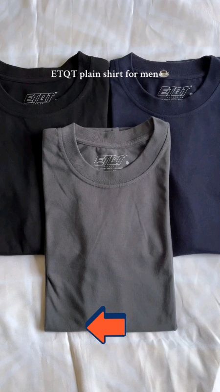 ETQT Bundle of Three Shirt Plain #masmurasashopee #FreeCoinsInShopeeVideo #wishlistmosagotko #fyp #tshirt #top #unisex #cotton #men #shirts #bundle