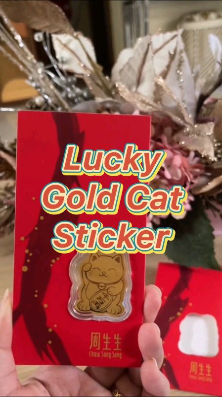 Maneki Neko Lucky Gold Cat Sticker 🐱 #FreeCoinsInShopeeVideo