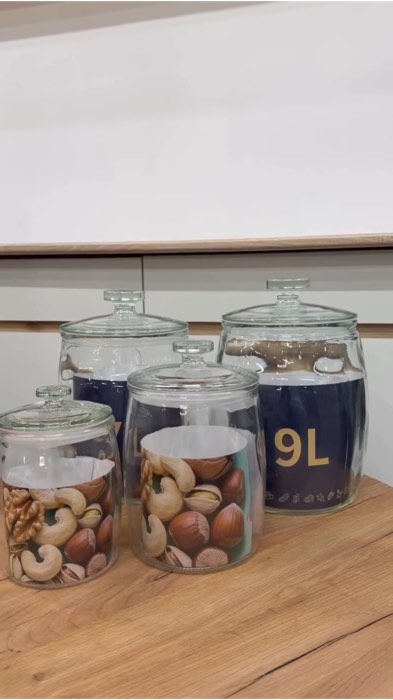 Glass Jar with Lid #glassjarwithlid #foodjar #glassjar #pantryjar #foodstorage #fyp #foryoupage